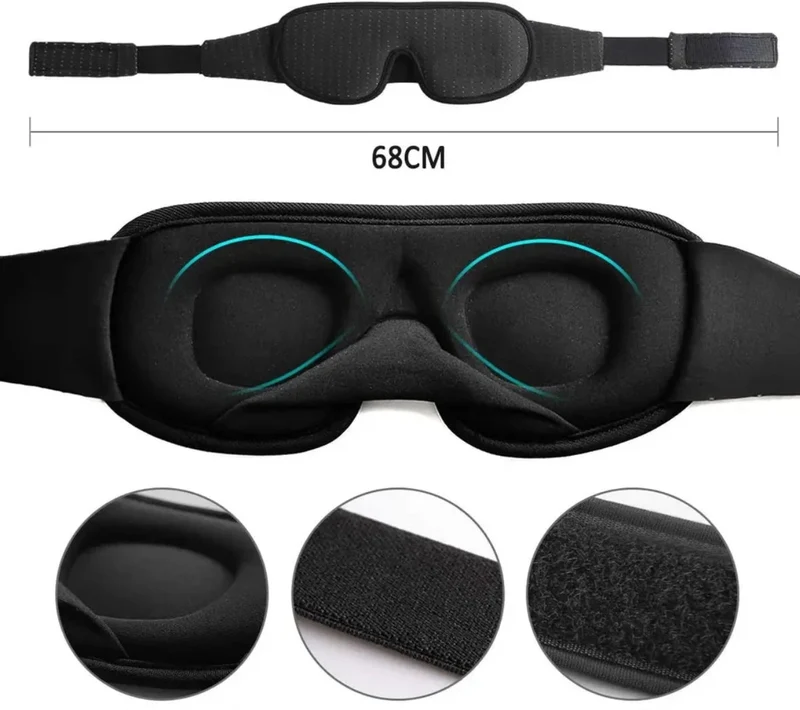DreamEase Slaapmasker – 3D Ademend Lichtdicht Masker met Verstelbare Pasvorm