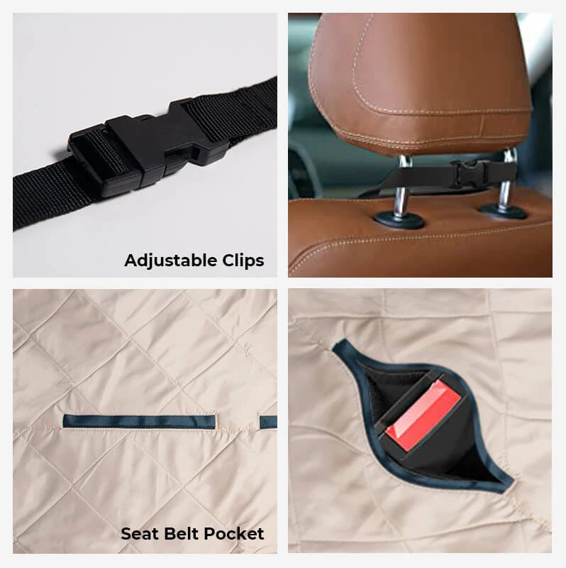 Auto hondenbed – Waterbestendige autostoelhoes met antislip & veiligheidsriem