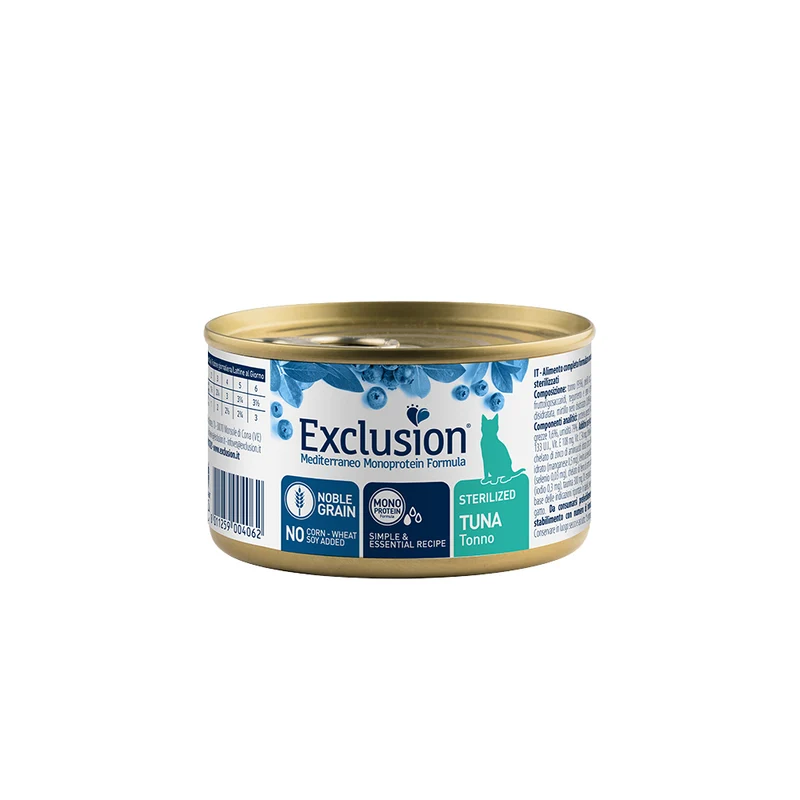 EXCLUSION MEDITERRANEO Monoproteic Umido gatto sterilizzato al tonno