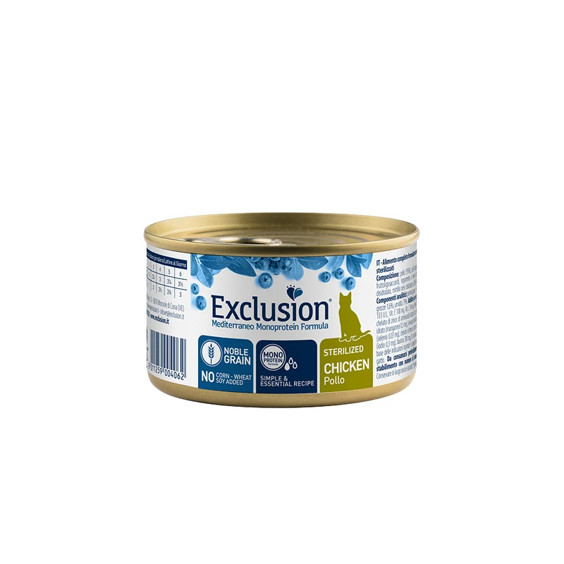 EXCLUSION MEDITERRANEO Monoproteic Umido gatto sterilizzato al pollo