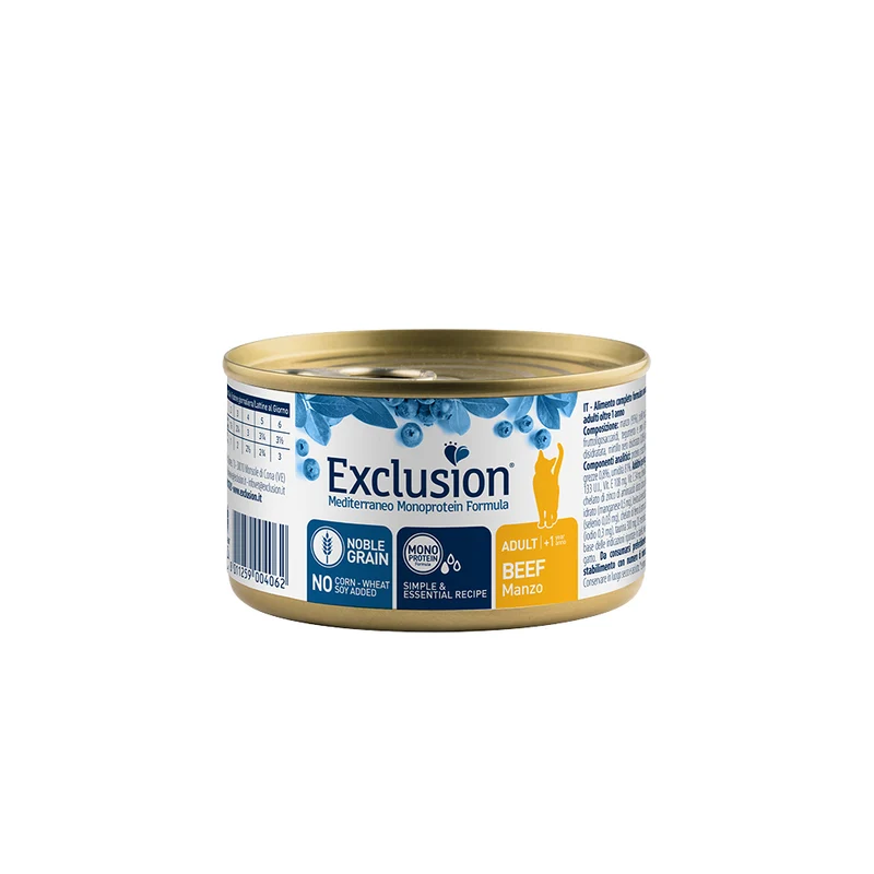 EXCLUSION MEDITERRANEO Monoproteic GATTO ADULT manzo ALL BREEDS