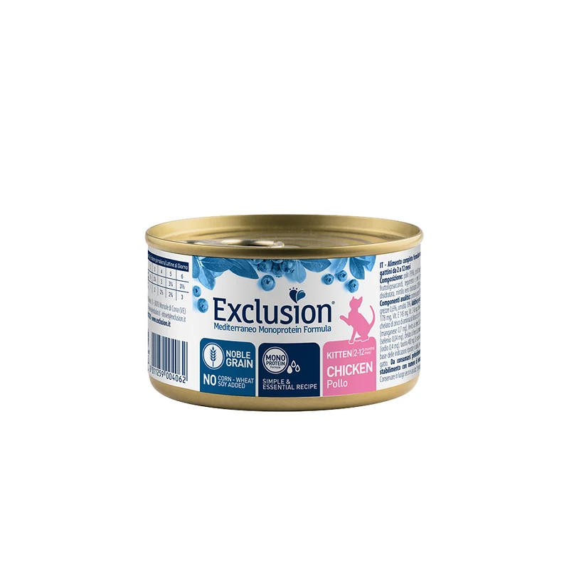 EXCLUSION MEDITERRANEO Monoproteic Umido Gatto kitten al pollo ALL BREEDS