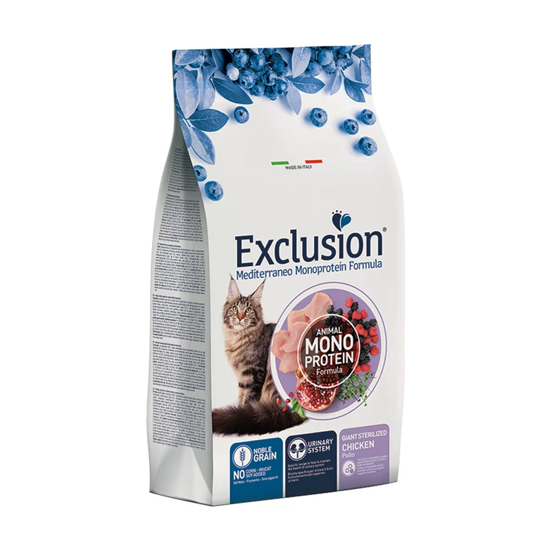 EXCLUSION MEDITERRANEO Monoproteic gatto giant sterilizzato al pollo
