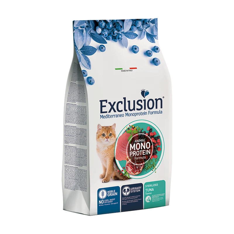 EXCLUSION MEDITERRANEO Monoproteic per Gatto sterilizzato al tonno