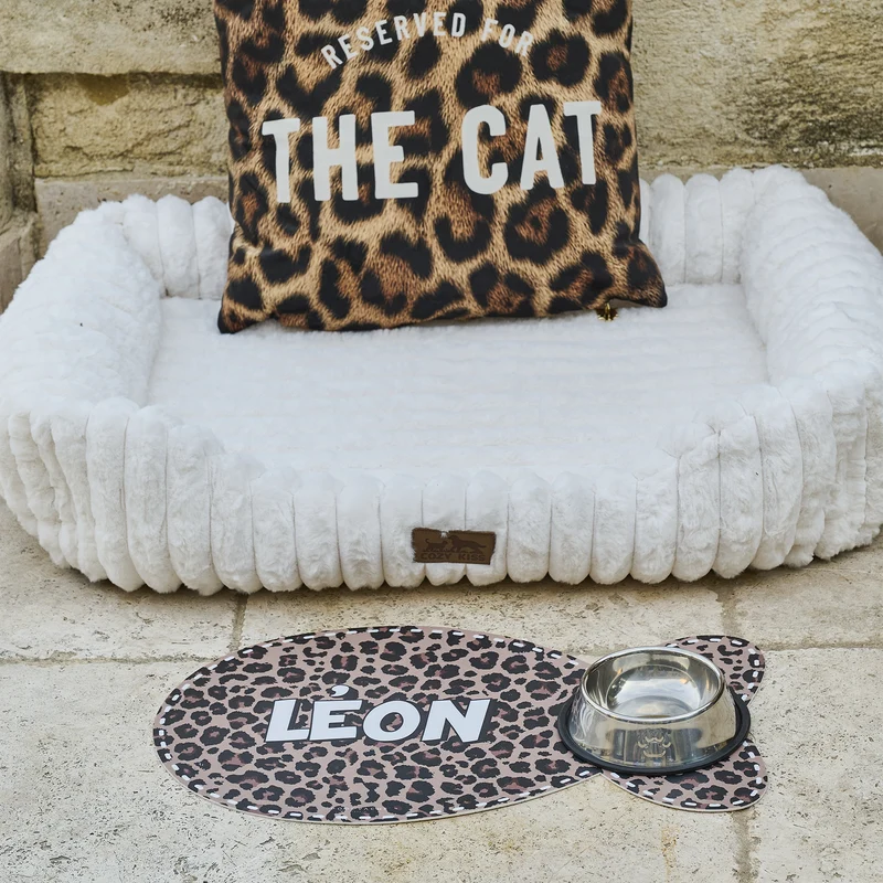 Tappetino per ciotola in vinile personalizzabile Cat