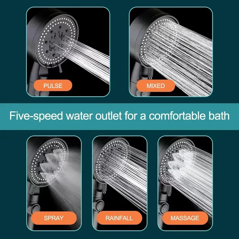 Multifunctionele Douchestraal 5 Standen | Massage & Waterbesparend