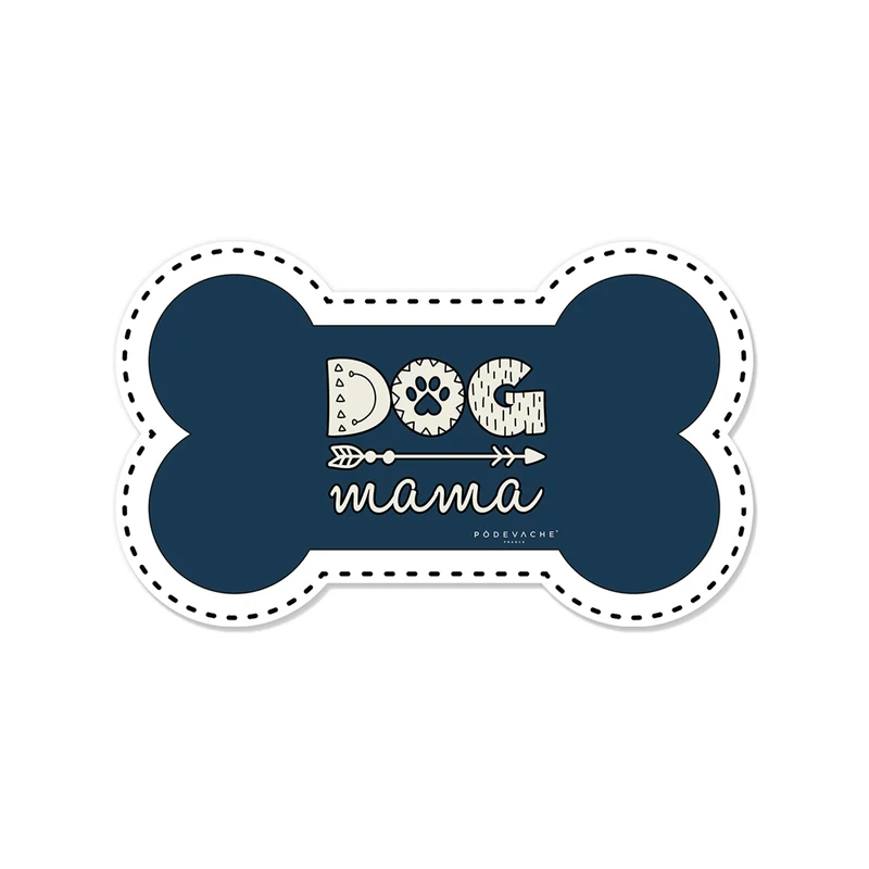 Tappetino per ciotola in vinile a forma di osso Dog Mama - Cane