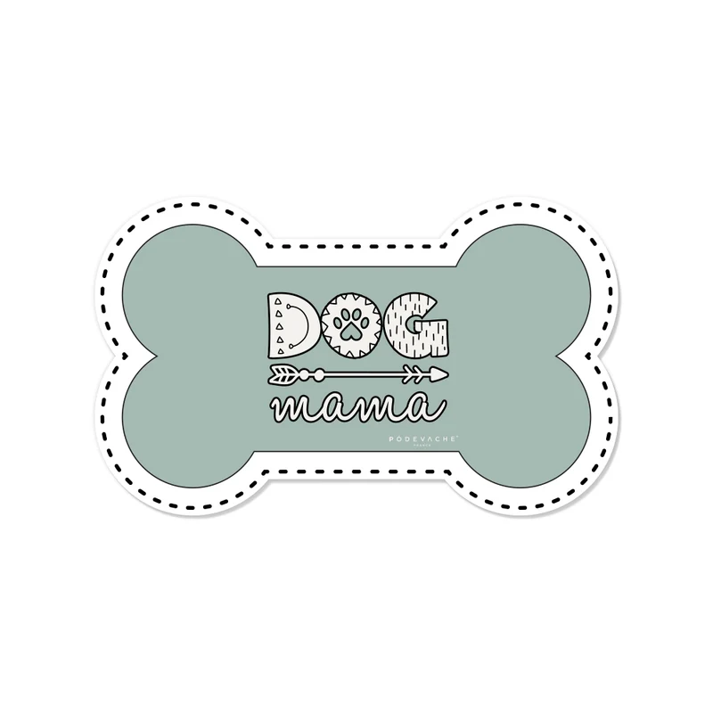 Tappetino per ciotola in vinile a forma di osso Dog Mama - Cane