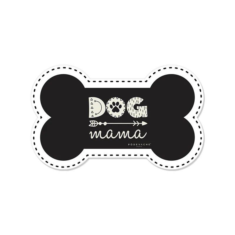 Tappetino per ciotola in vinile a forma di osso Dog Mama - Cane