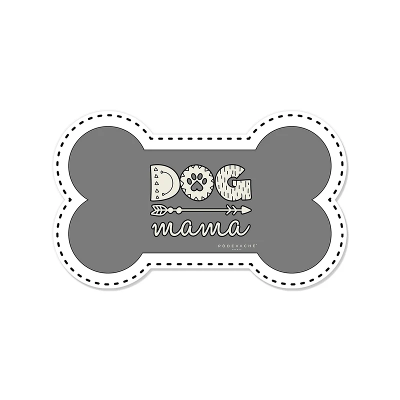 Tappetino per ciotola in vinile a forma di osso Dog Mama - Cane
