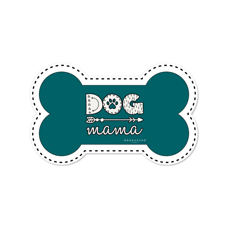 Tappetino per ciotola in vinile a forma di osso Dog Mama - Cane