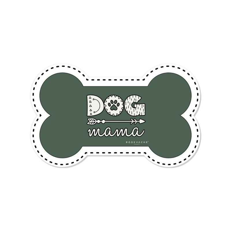 Tappetino per ciotola in vinile a forma di osso Dog Mama - Cane