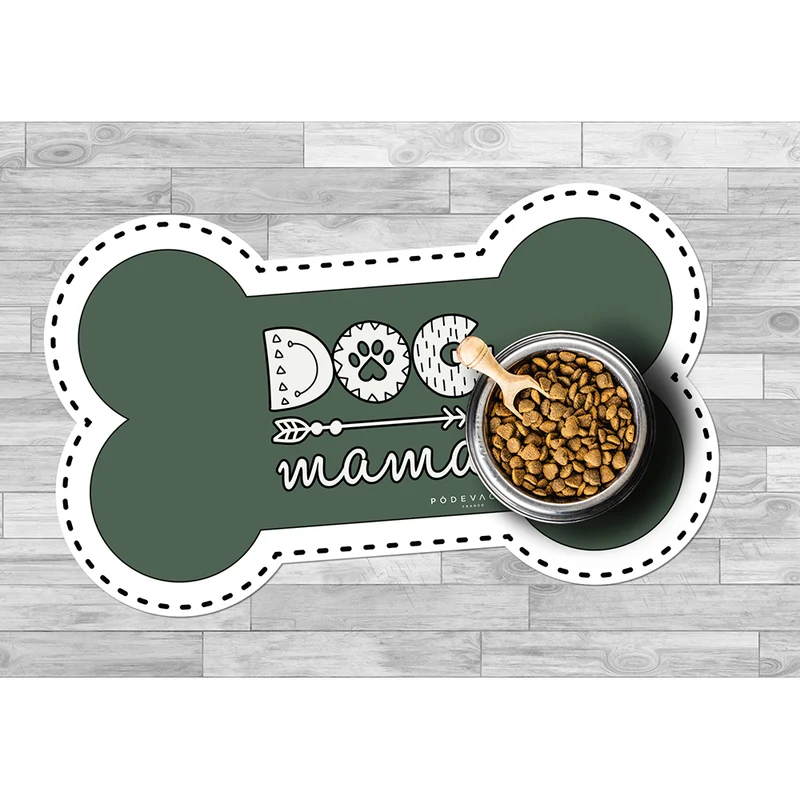 Tappetino per ciotola in vinile a forma di osso Dog Mama - Cane