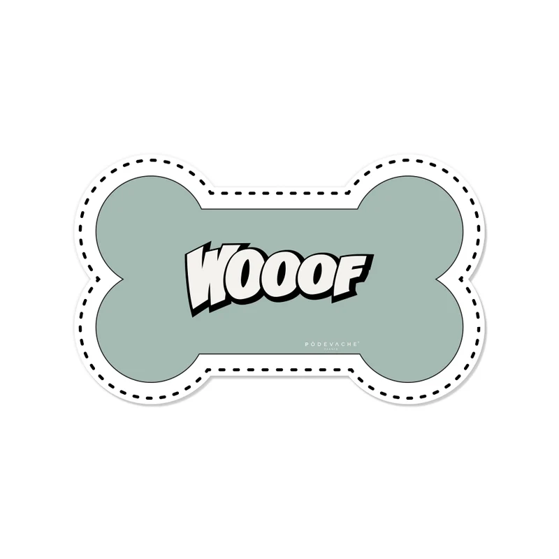 Wooof Tappetino per ciotola in vinile a forma di osso - Cane