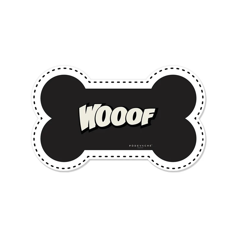 Wooof Tappetino per ciotola in vinile a forma di osso - Cane