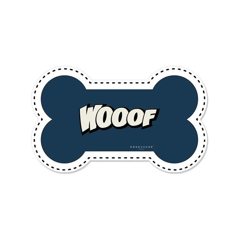 Wooof Tappetino per ciotola in vinile a forma di osso - Cane