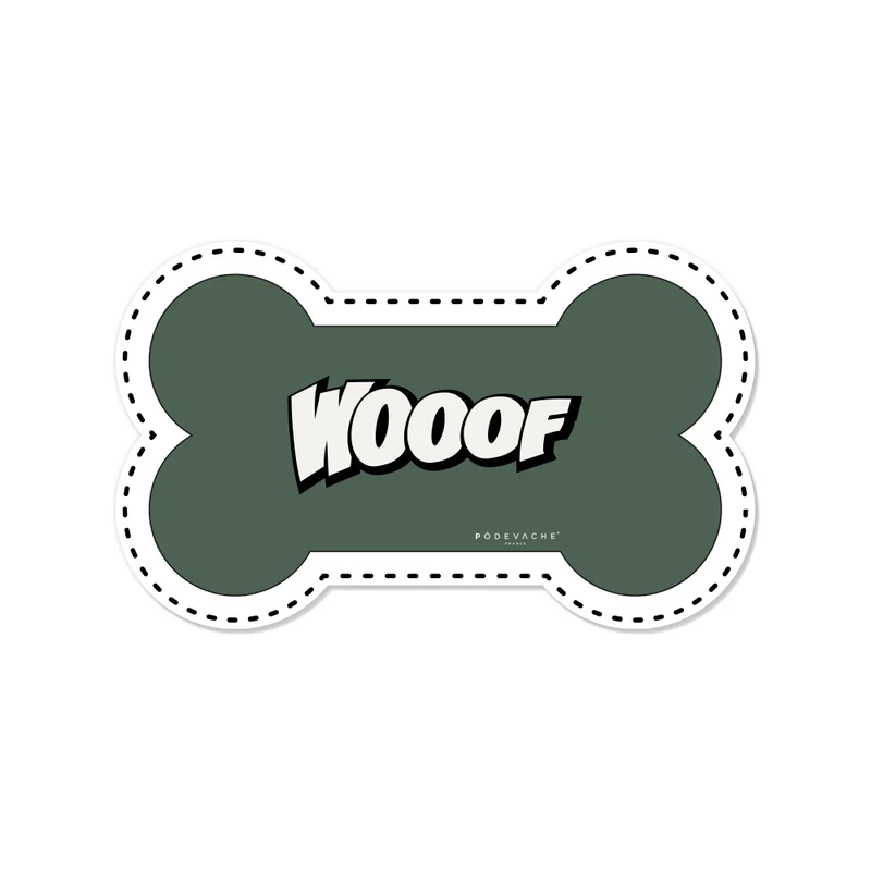 Wooof Tappetino per ciotola in vinile a forma di osso - Cane