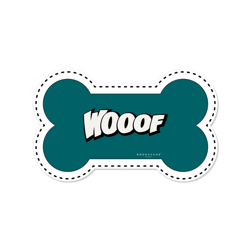 Wooof Tappetino per ciotola in vinile a forma di osso - Cane