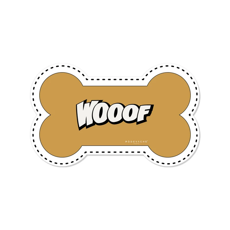 Wooof Tappetino per ciotola in vinile a forma di osso - Cane