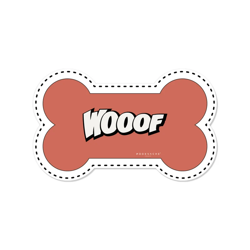 Wooof Tappetino per ciotola in vinile a forma di osso - Cane