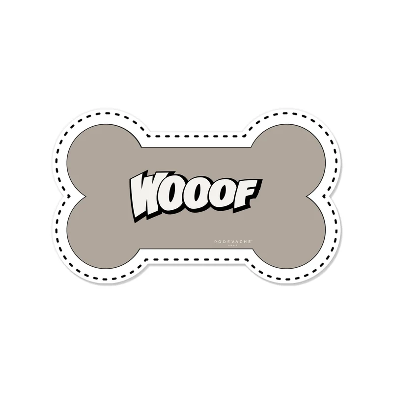 Wooof Tappetino per ciotola in vinile a forma di osso - Cane