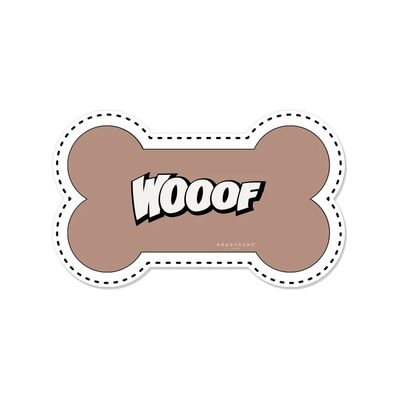 Wooof Tappetino per ciotola in vinile a forma di osso - Cane