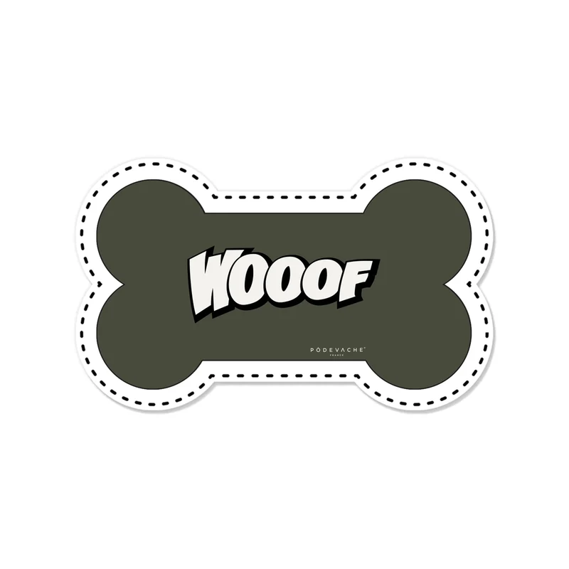 Wooof Tappetino per ciotola in vinile a forma di osso - Cane