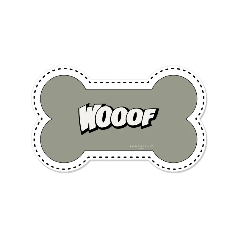 Wooof Tappetino per ciotola in vinile a forma di osso - Cane