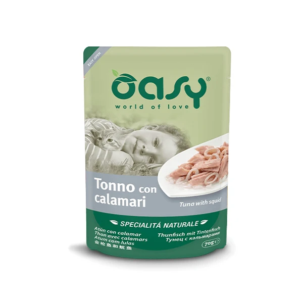 Oasy Umido Gatto SPECIALITÀ NATURALE • Tonno con Calamari