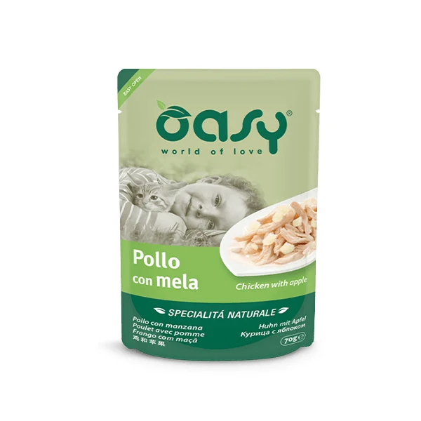 Oasy Umido Gatto SPECIALITÀ NATURALE • Pollo con Mela