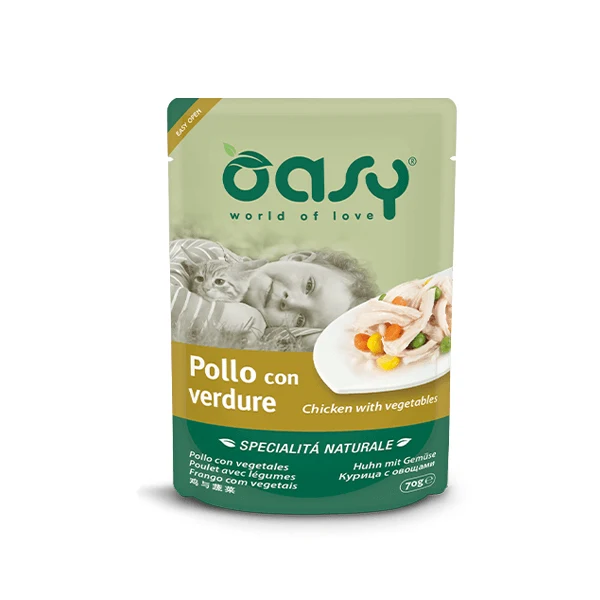 Oasy Umido Gatto SPECIALITÀ NATURALE • Pollo con Verdure