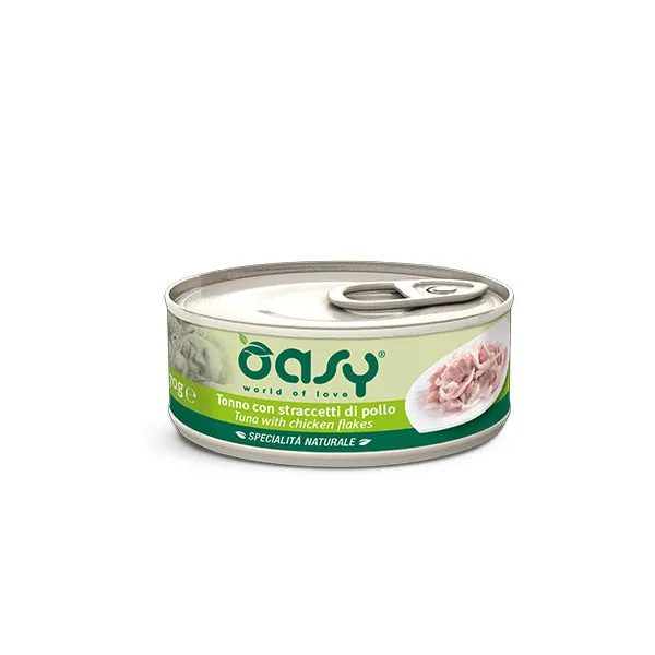 Oasy Umido Gatto SPECIALITÀ NATURALE • Tonno con Straccetti di Pollo