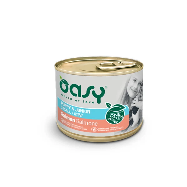 Oasy Umido Cane 200gr ONE PROTEIN - Puppy & Junior Small/Mini Salmone
