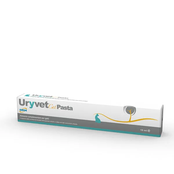 Drn Uryvet Gatto Pasta, Mangime Complementare per Gatti, Supporto Urinario, 15 ml