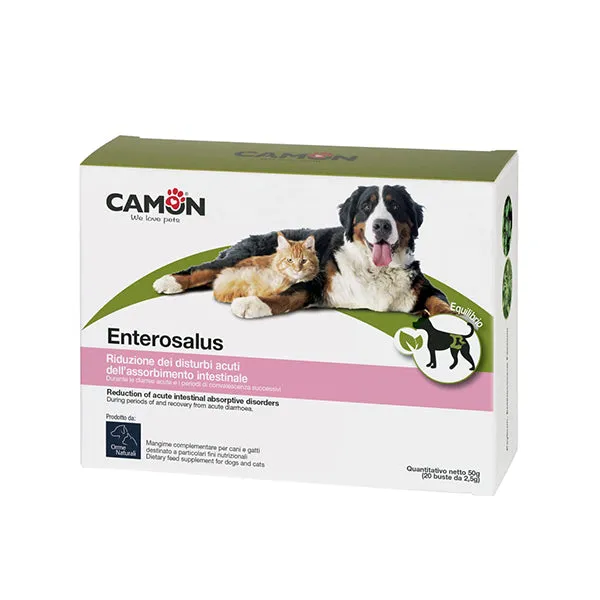 Camon Enterosalus per Cani e Gatti 30 Compresse con Probiotici e Omega 3 e 6 per Supporto Intestinale