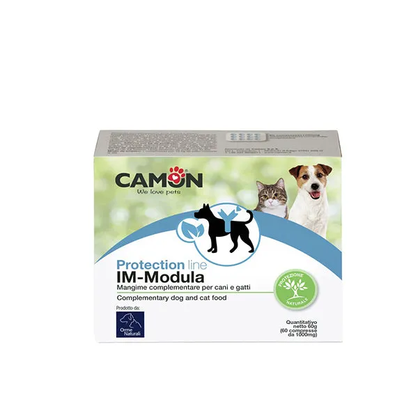 Camon Im-Modula Mangime Complementare per Cani e Gatti - 60 Compresse per Supporto Immunitario e Benessere