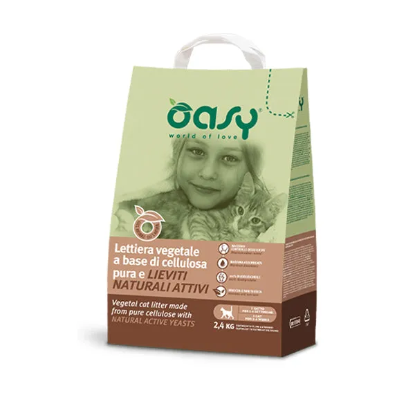 OASY LETTIERA VEGETALE • CELLULOSA PURA e LIEVITI NATURALI ATTIVI