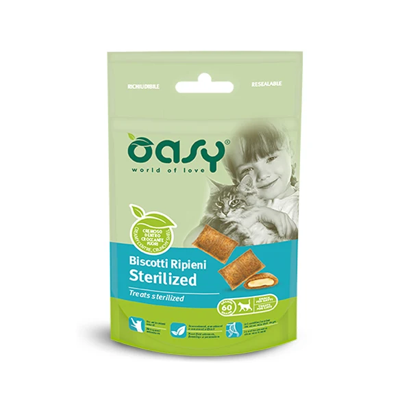 Oasy Snack Biscotti Ripieni Sterilized per Gatti