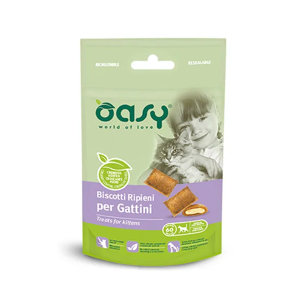 Oasy Snack Biscotti Ripieni per Gattini