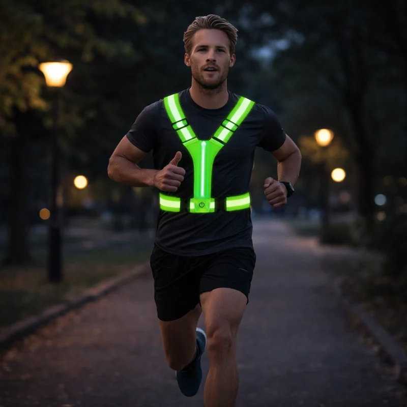 LED Hardloopvest – Oplaadbaar, Reflecterend, 360° Zichtbaar, Unisex