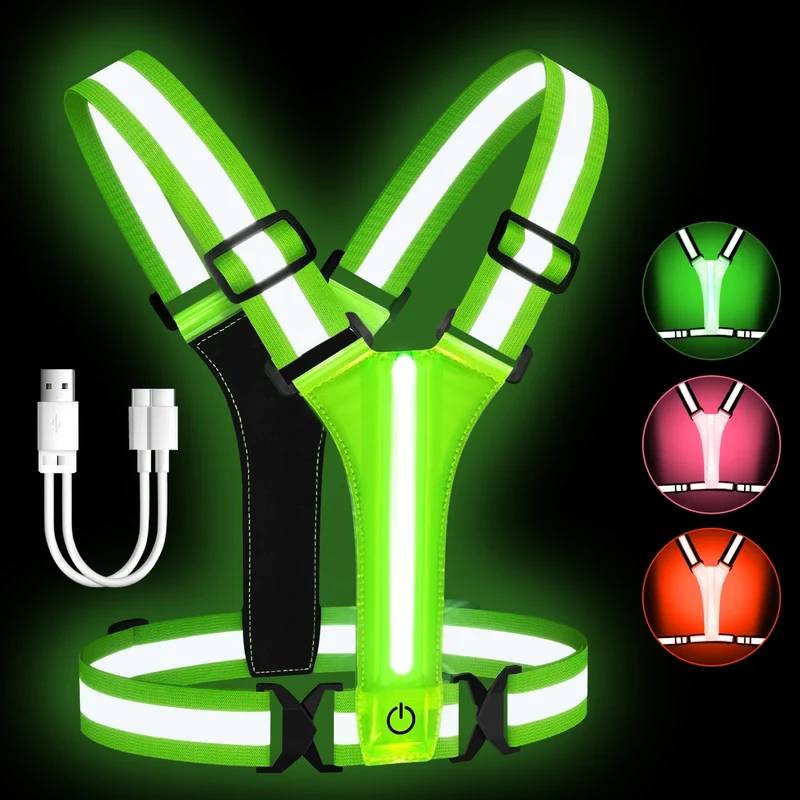 LED Hardloopvest – Oplaadbaar, Reflecterend, 360° Zichtbaar, Unisex