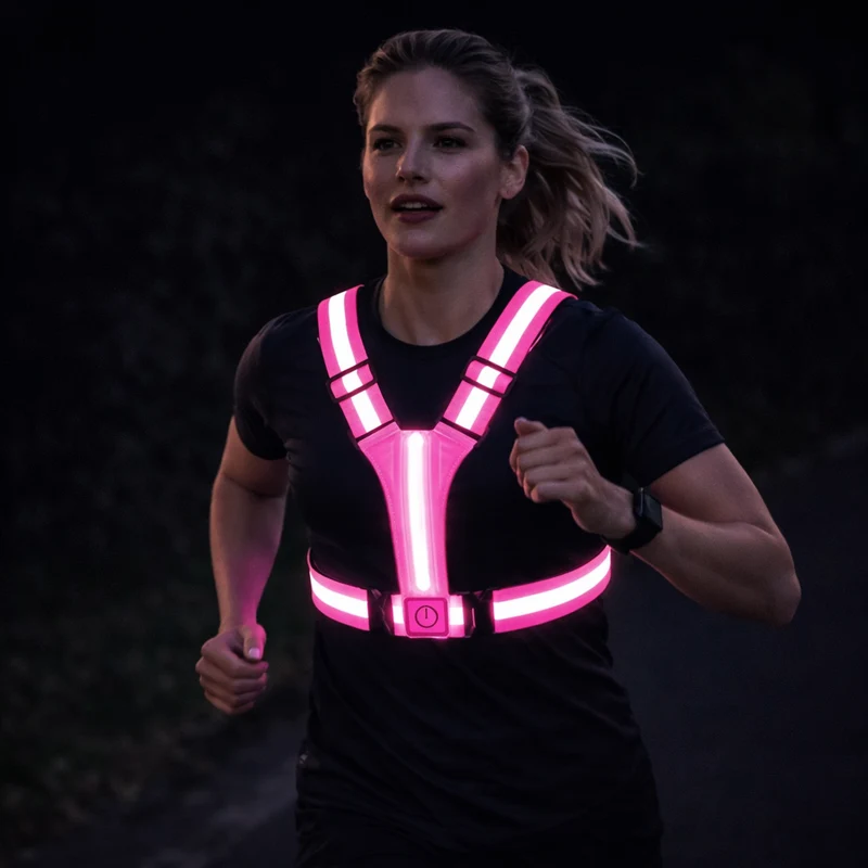 LED Hardloopvest – Oplaadbaar, Reflecterend, 360° Zichtbaar, Unisex