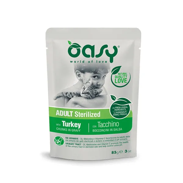 Oasy - Umido Gatto - BOCCONCINI IN SALSA • Adult Sterilized con Tacchino