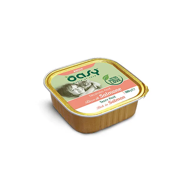 Oasy Umido Gatto DELIZIOSO PATÉ - 100gr - Adult Ricco di Salmone