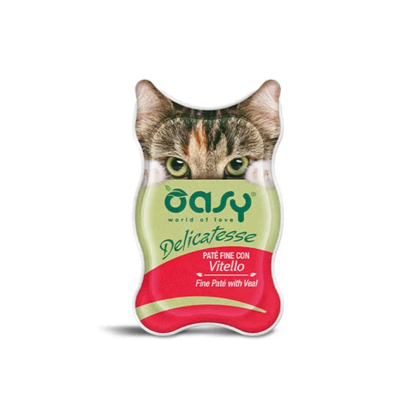 Oasy Delicatesse Busta 85G - Umido Gatto - Patè fine con Vitello