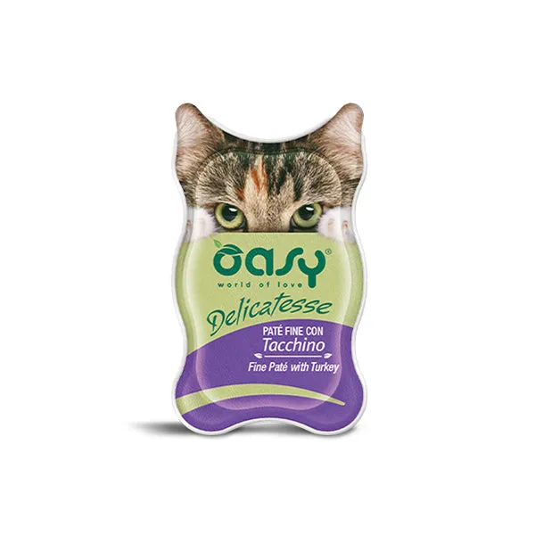 Oasy Delicatesse Busta 85G - Umido Gatto - Patè fine con Tacchino