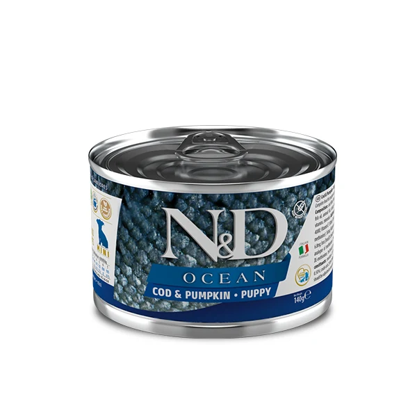 Farmina umido cane N&D Ocean Merluzzo e Zucca Puppy Mini 140gr