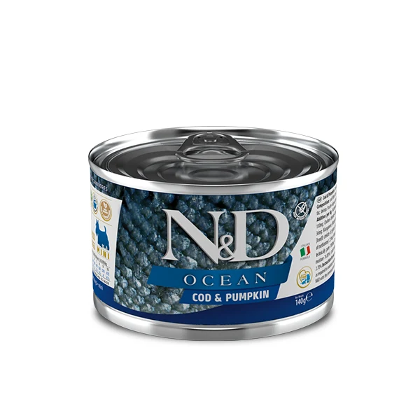 Farmina umido cane N&D Ocean Merluzzo e Zucca Mini 140gr