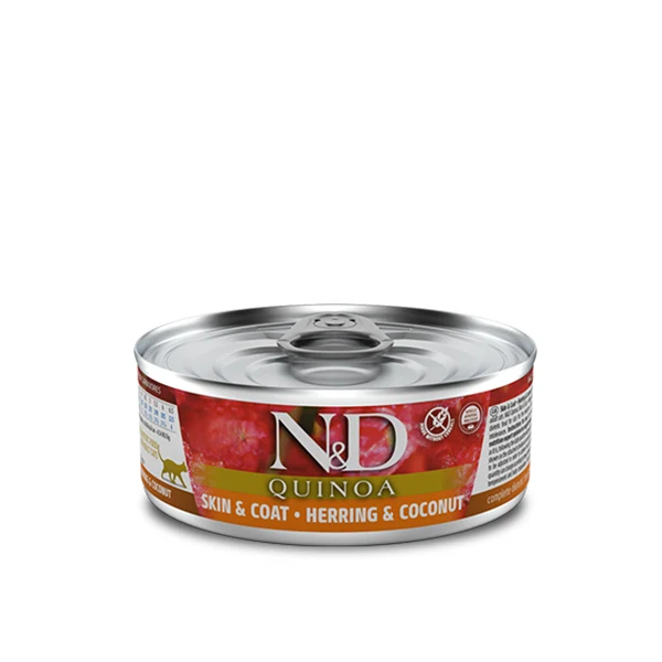 Farmina Umido Gatto N&D Quinoa Skin & Coat Aringa e Cocco 80g