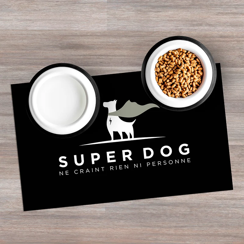 Tappetino per ciotola in vinile Super Dog